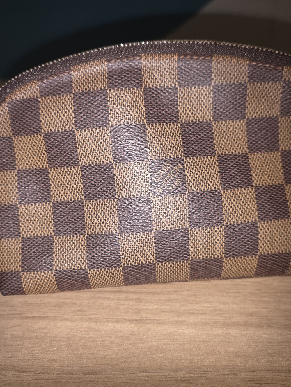 Louis Vuitton Brown Checkered Cosmetic Pouch